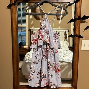 Periwinkle Floral Halter Romper